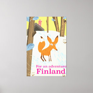Für ein Abenteuer Finnland Retroposter Leinwanddruck