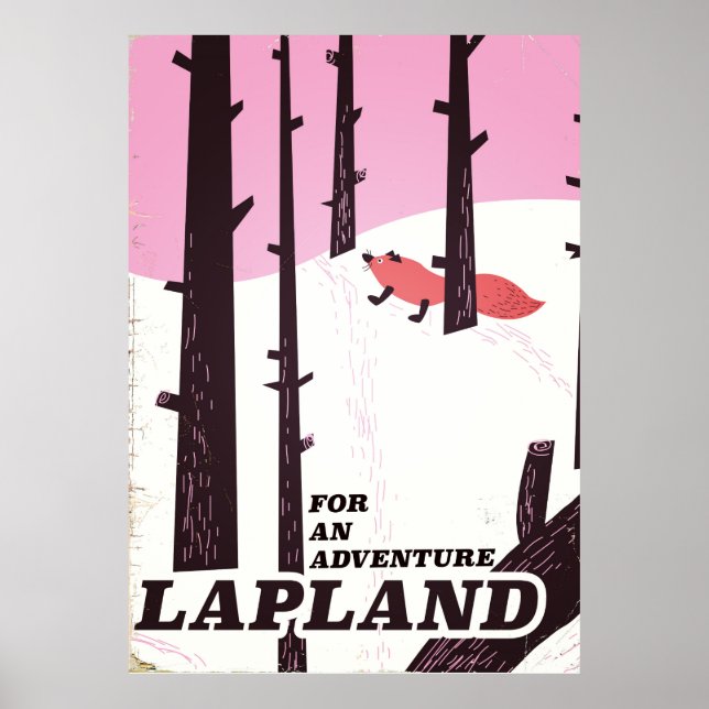 Für ein Abenteuer Lappland Vintage Poster (Vorne)