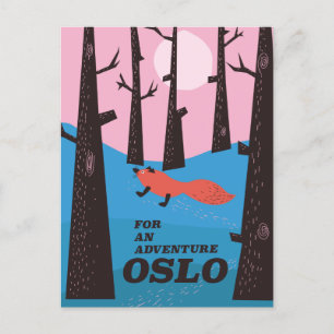 Für ein Abenteuer Oslo Feiertagspostkarte