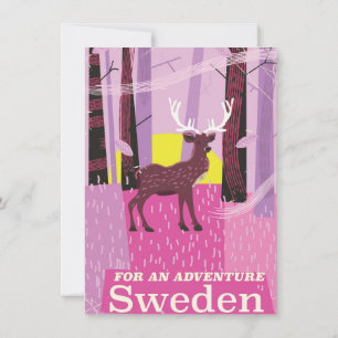 Für ein Abenteuer Schweden Retroposter Einladung