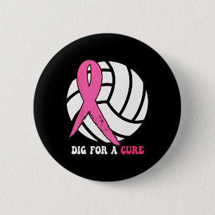 Für eine Heilung Brustkrebs Bewusstsein Volleyball Button