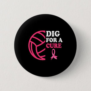 Für eine Heilung Brustkrebs Bewusstsein Volleyball Button