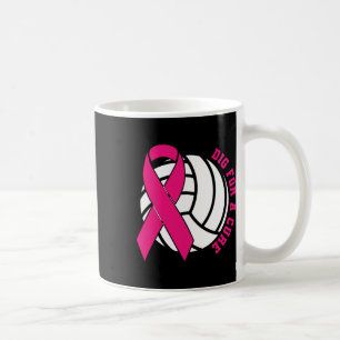 Für eine Heilung Brustkrebs Bewusstsein Volleyball Kaffeetasse