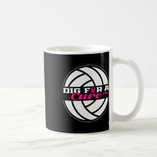 Für eine Heilung Brustkrebs Bewusstsein Volleyball Kaffeetasse