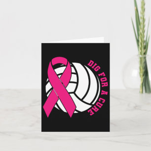 Für eine Heilung Brustkrebs Bewusstsein Volleyball Karte