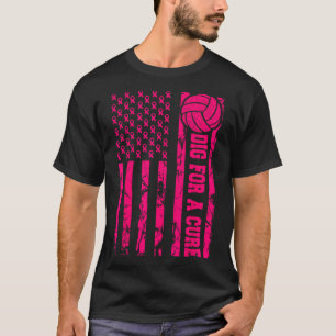 Für eine Heilung Brustkrebs Volleyball Pink Americ T-Shirt