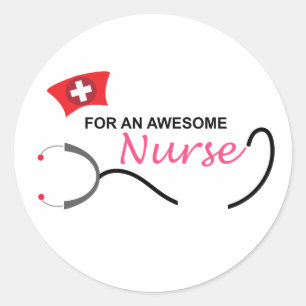 Für eine phantastische Krankenschwester   Rosa und Runder Aufkleber