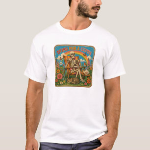 Für eine Tasse Tee sterbend Retro-Skelett-Tee