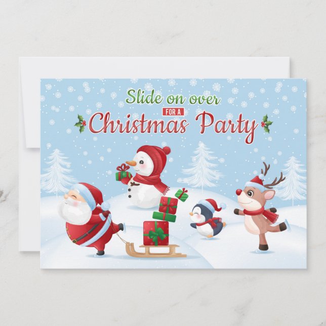 Für eine Weihnachts-Party Einladung vorbei fahren (Vorderseite)