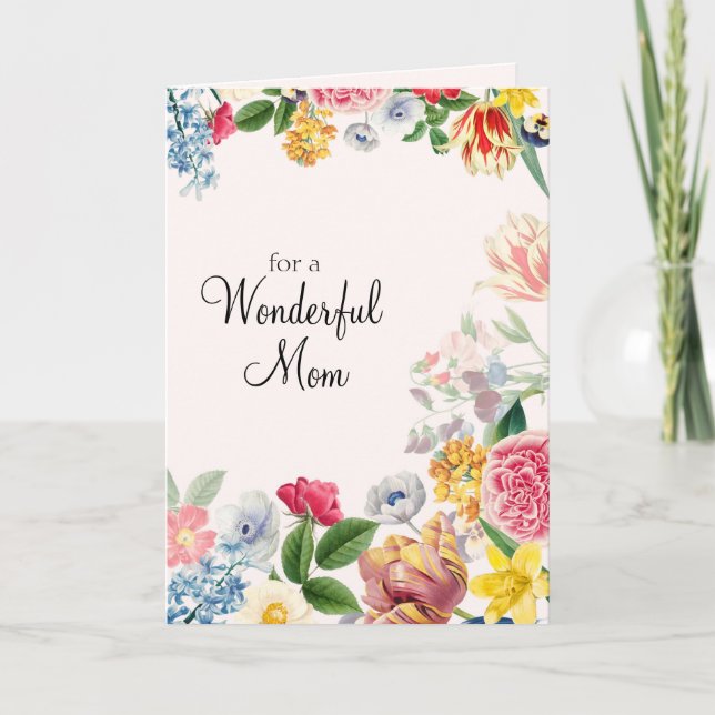 Für eine wunderbare Mama Soft Tulip Spring Florals Karte (Vorderseite)