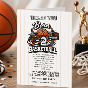 Für einen Basketball-Sport-Themen Jungen zum 2. Ge Dankeskarte