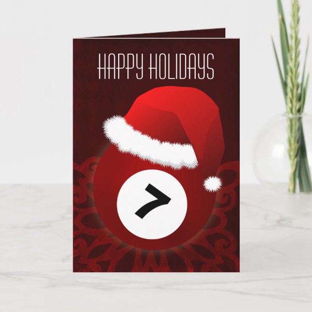 für einen Billardspieler Weihnachtskarten Feiertagskarte (Vorderseite)