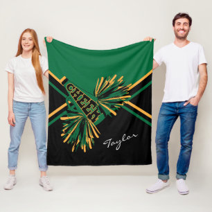 Für einen 📣 Cheerleader - Dunkelgrün, Gold un Fleecedecke
