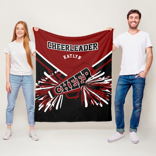 Für einen 📣 Cheerleader - Maroon, Black & White Fleecedecke (Beispiel)