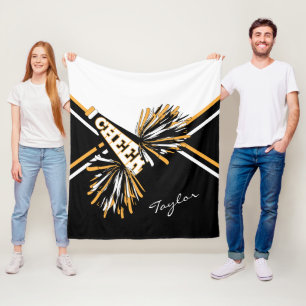 Für einen Cheerleader - White, Gold & Black - Med Fleecedecke