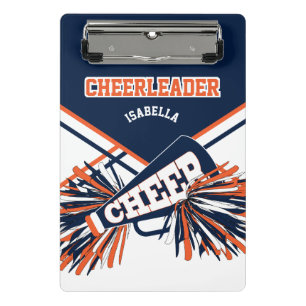 Für einen Chef - Navy Blue, Orange & White Mini Klemmbrett