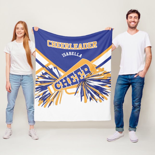 Für einen Chefleader 📣 - Gold, Weiß und Blau Fleecedecke (Beispiel)