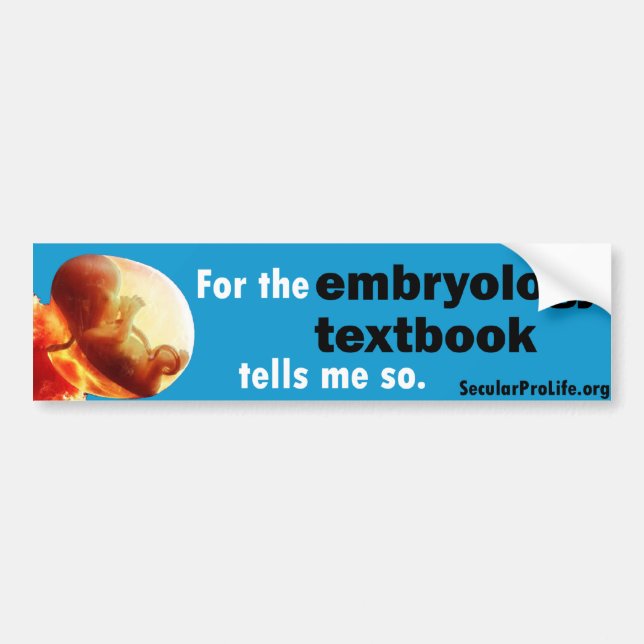 Für Embryologie sagt das Lehrbuch mir so… Autoaufkleber (Vorne)