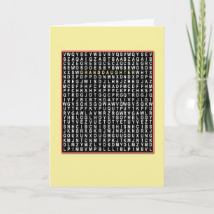 Für Enkelin: Wordsearch Geburtstagkarte Karte