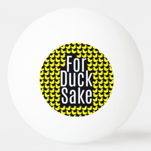 "Für Enten-Grund!" Lustige Typografie auf gelben Tischtennisball