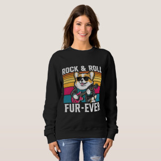 Fur-Ever Rock & Roll With A Rockin Corgi Sweatshirt