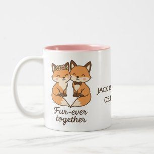 Fur ever Together - Niedlich Fox Couple Gift Zweifarbige Tasse
