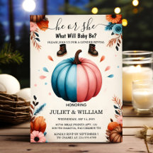 Für Farm Pink Blue Fall Girl Pumpkin Gender Reveal