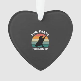 Fur, Farts, Friendship - Funny Dog Lover Retro Ornament