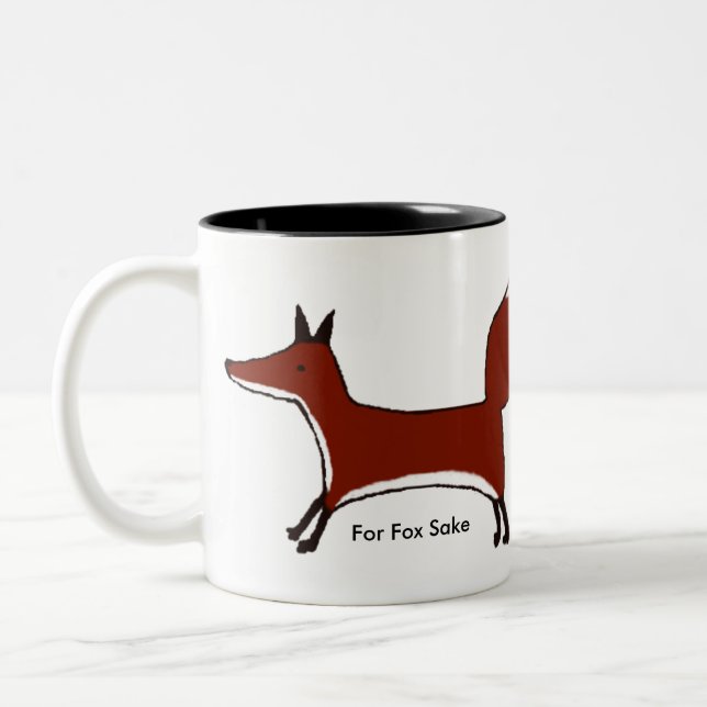 Für Fox-Grund - Umgriffsbild - Kawaii Kitsune Zweifarbige Tasse (Links)