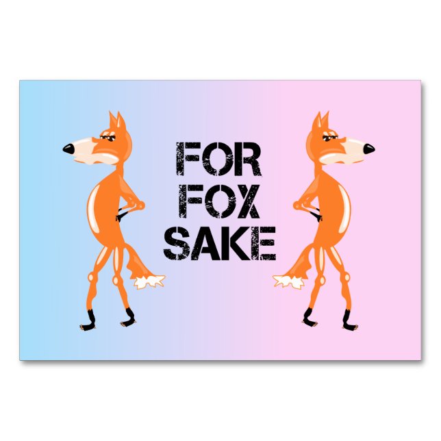 Für Fox Sake Foxes mit einer Uneinigkeit. Tischnummer (Vorderseite)