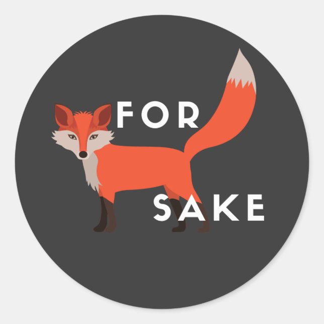 Für Fox Sake Personalisiert Notebook Journal Runder Aufkleber (Vorderseite)