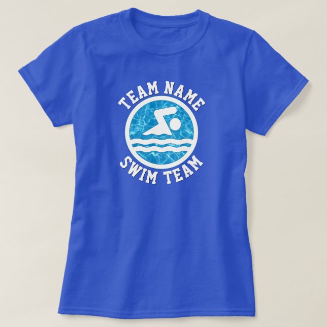 Für Frauen ist das Schwimmen und Tauchen Teamname T-Shirt (Design vorne)