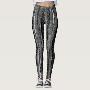 Für Frauen Workout Grau Gestreift Qualität Leggings