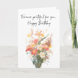 Für Freund, Happy Birthday Blumen gefaltet Karte