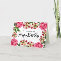 Für Freunde am Geburtstag Wasserfarbe Pink Blume