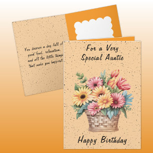 Für ganz besondere Tantchen Blume Orange Geburtsta Karte
