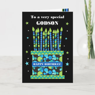 Für Godson Birthday Cake mit Candles Card Karte