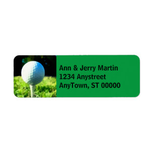 für Golfer-Adresse-Label-Golf-Ball auf Grün
