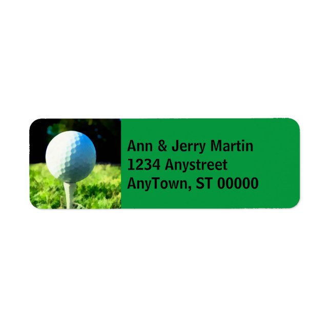 für Golfer-Adresse-Label-Golf-Ball auf Grün (Vorne)