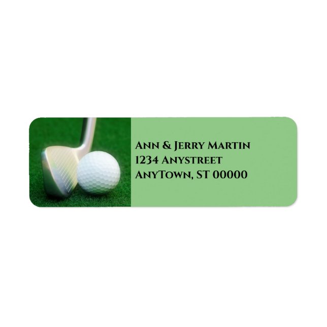 für Golfspieler Golf Ball und Club in grüner Adres (Vorne)