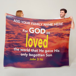 FÜR GOTT SO LIEBT DIE WELT Christliche Bibelfamili Fleecedecke