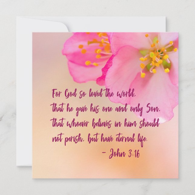 Für Gott so liebte die Welt Christliche Blüte (Vorderseite)