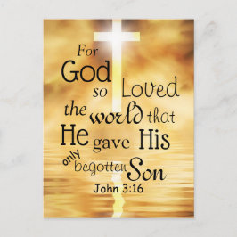 Für Gott so liebte die Welt Johannes 3:16 Bibelver Postkarte