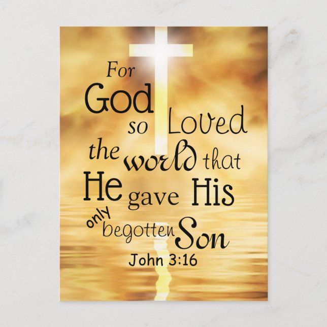 Für Gott so liebte die Welt Johannes 3:16 Bibelver Postkarte (Vorderseite)
