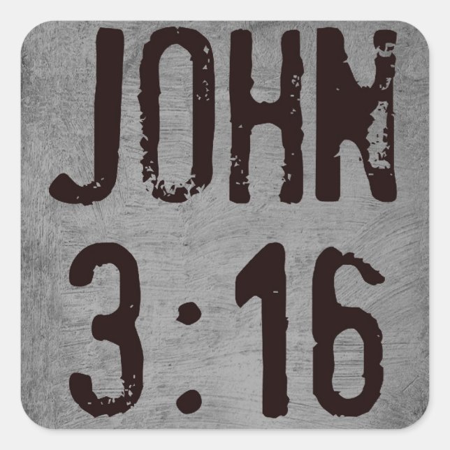 Für Gott So liebte die Welt... John 3:16 Quadratischer Aufkleber (Vorderseite)