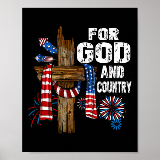 Für Gott und Land Kreuz Christliche Patriotik 4. Poster