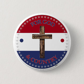 Für Gott und Land mit Kreuz Button