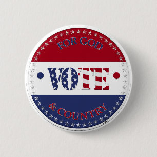 Für Gott und Land USA Flag Abstimmung Button