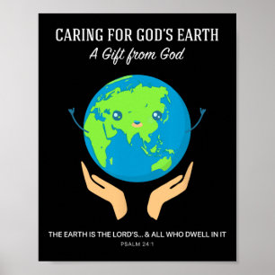 Für Gottes Erde gekümmert - Christliche Kreation - Poster