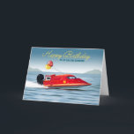 Für Grandson 30. Geburtstag Hochleistungsboot Karte<br><div class="desc">Geburtstagskarte für einen Enkel, mit einem Foto eines Hochleistungs-Rennbootes. Ein See, Berge und Geburtstagsballons mit der Nummer 30 auf der Seite des Bootes. Ändern Sie die Nummer auf dem Boot, um das Geburtstagsjahr anzupassen. Sie können auch die Beziehung (Sohn, Onkel, Stiefel, etc.) auf dem Cover ändern. Art, Bild und Vers...</div>